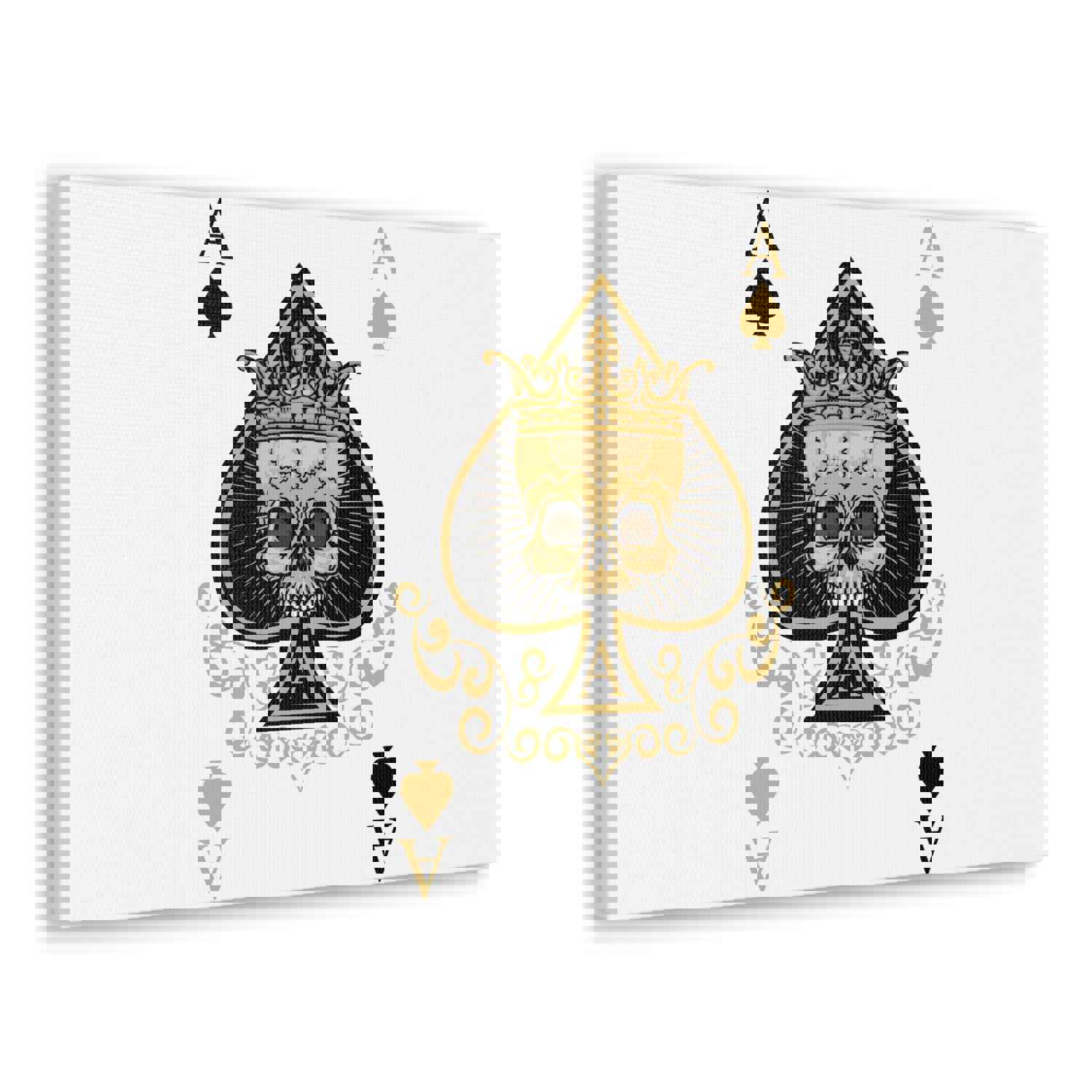 Gothic Ace Of Spades Playing Card Canvas Wall Art - Ready-to-Hang Home Decor