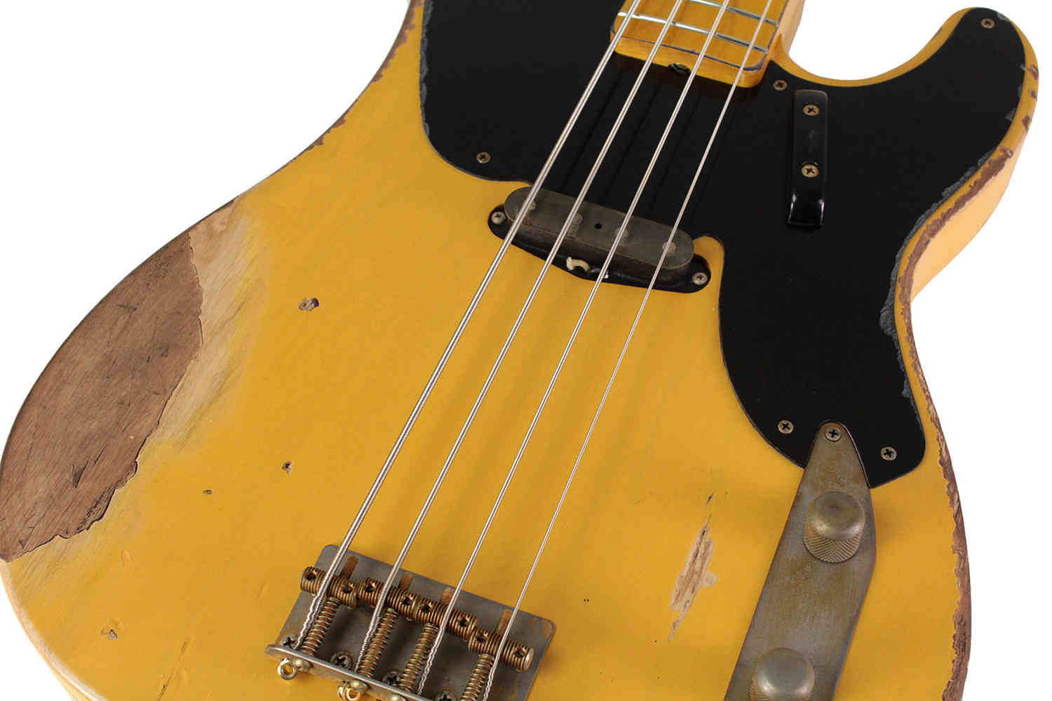 Nash PB-52 Bass Guitar, Butterscotch Blonde, Heavy Aging