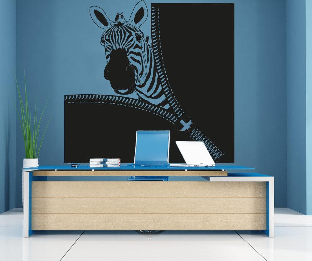 Vinyl Wall Decal Sticker Zebra Zipper #OS_AA1369 - Removable & Easy to Apply