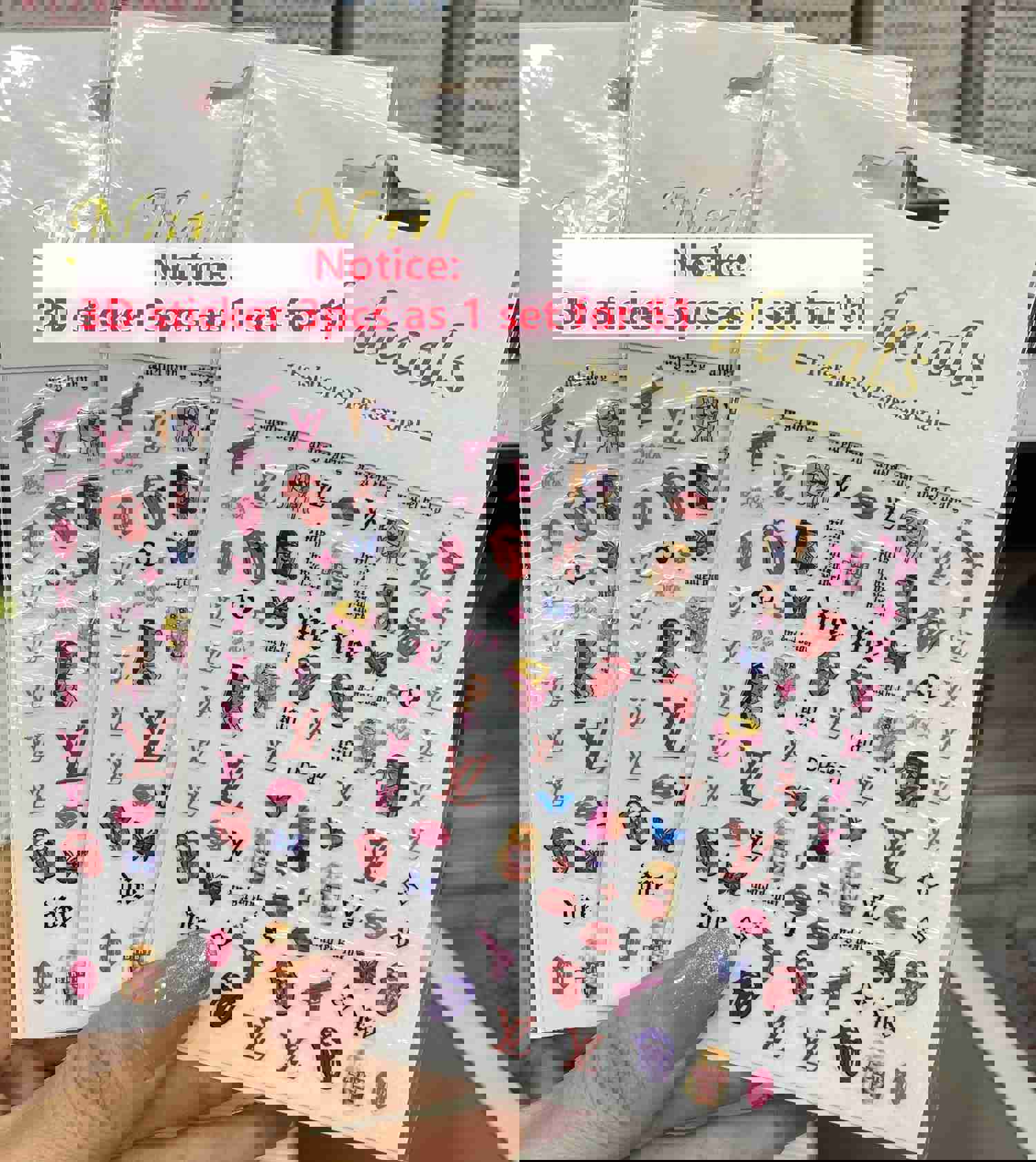 3D Luxury Designer LOGO Nail Stickers - Collection