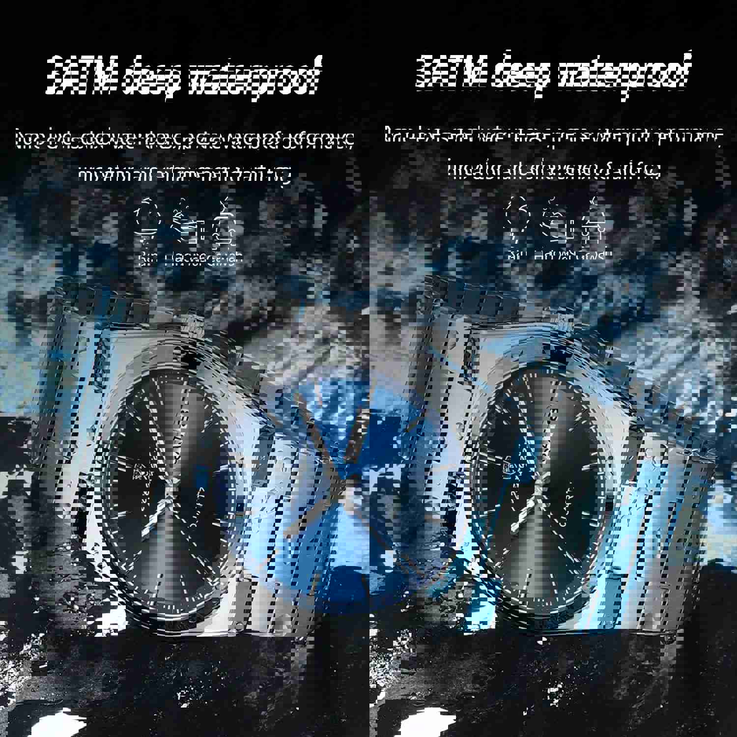 POEDAGAR Luxury Men's Watch - Waterproof, Luminous, Stainless Steel Quartz Watch with Date and Week Display