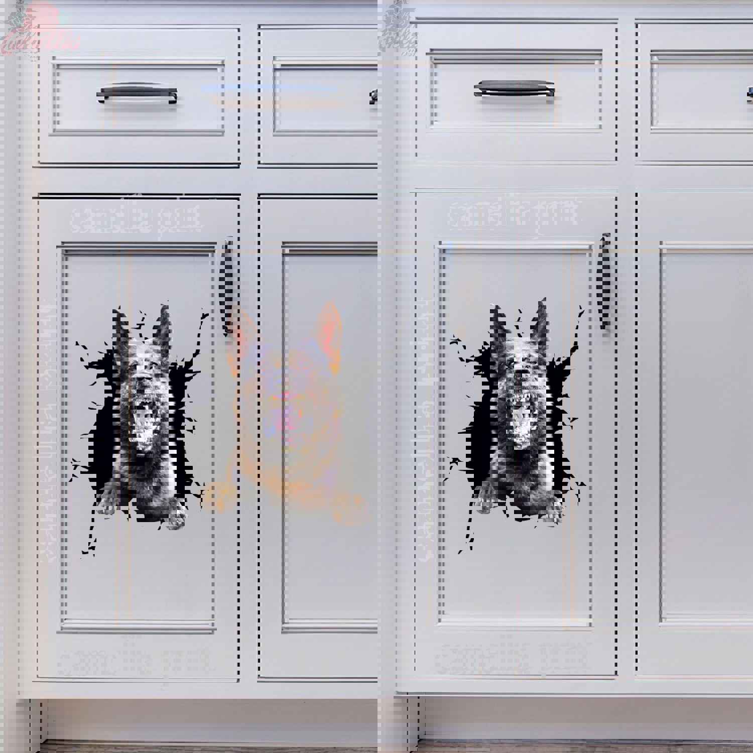 Angry German Shepherd Stickers - Crack Sticker Kawaii Corny Jokes Custom Wall Decal Birthday Gift Ideas