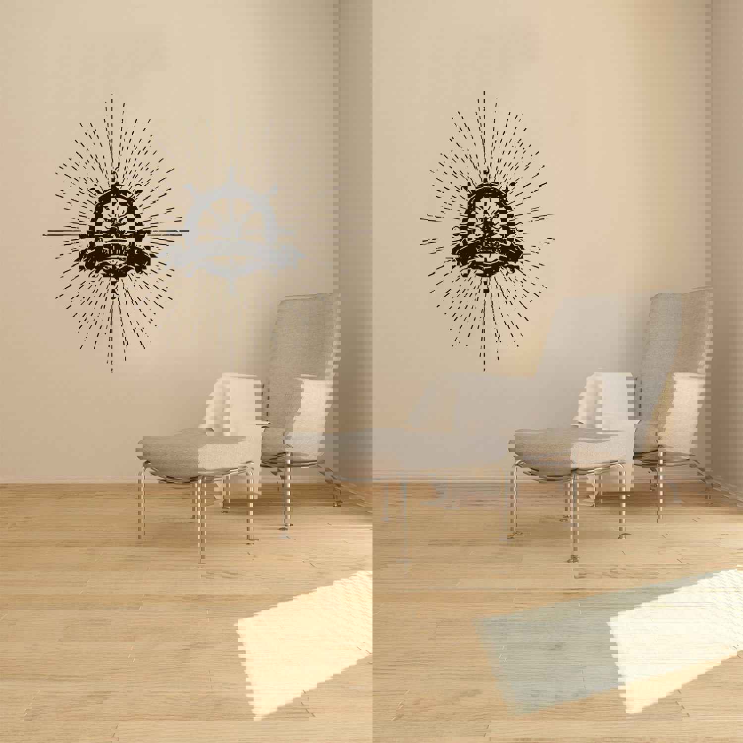 Sailing Quotes Vinyl Wall Sticker - Ship Wheel Galver Boats Sailing Decal