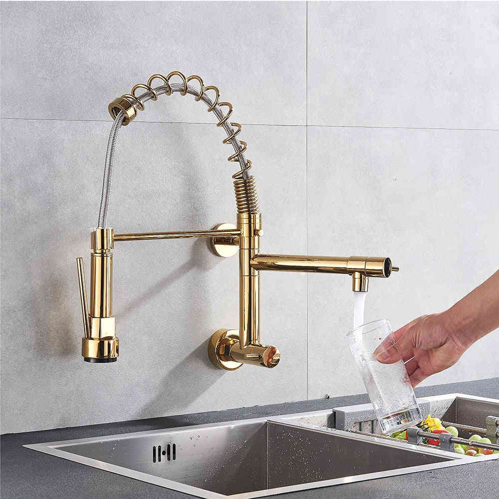 MIRODEMI® Wall Mounted Swivel Side Sprayer Dual Spout Kitchen Tap