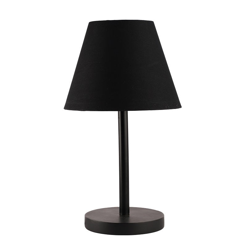 BTR CRAFTS Raven Black Metal Table Lamp with Conical Lampshade for Modern Home Decor