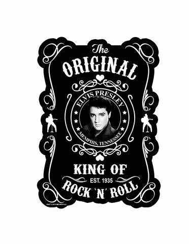 Sticker Elvis Black and White EST - The Original King Of Rock ‘N’ Roll