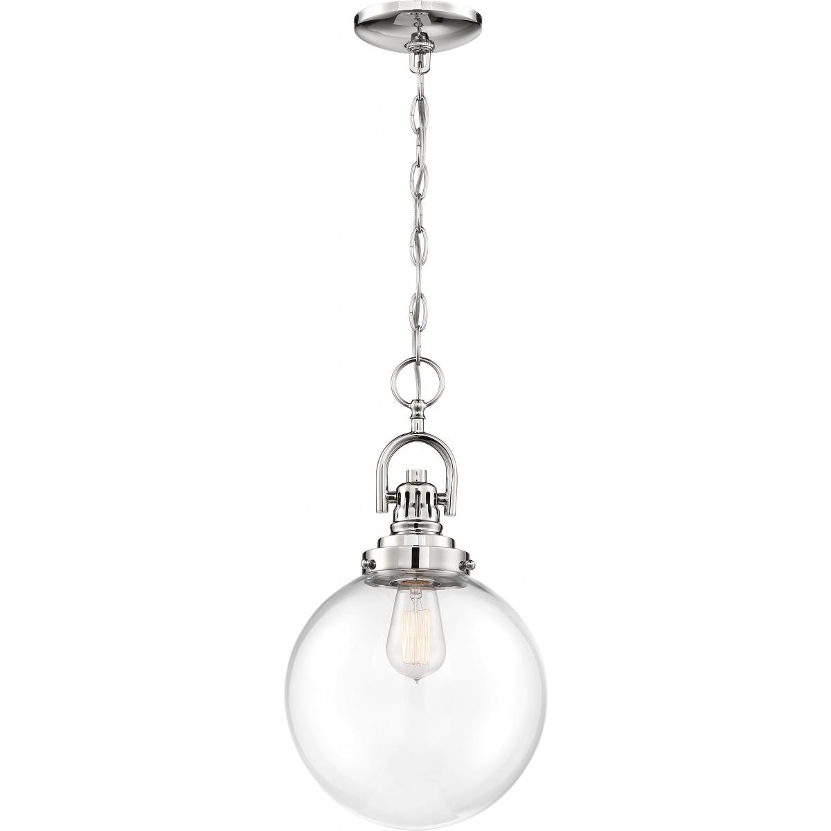 SKYLOFT 1 LIGHT PENDANT - Clear Glass with Polished Nickel Finish