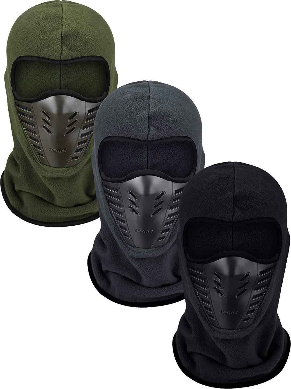 3 Pieces Balaclava Full Face Mask for Skiing, Hunting, and Outdoor Activities