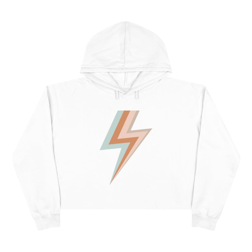 Striped Bolt Cropped Hoodie