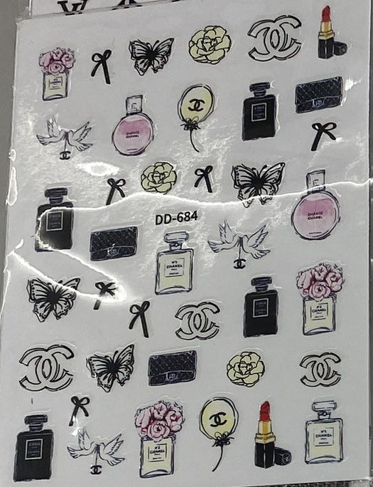 3D Luxury Designer LOGO Nail Stickers - Collection