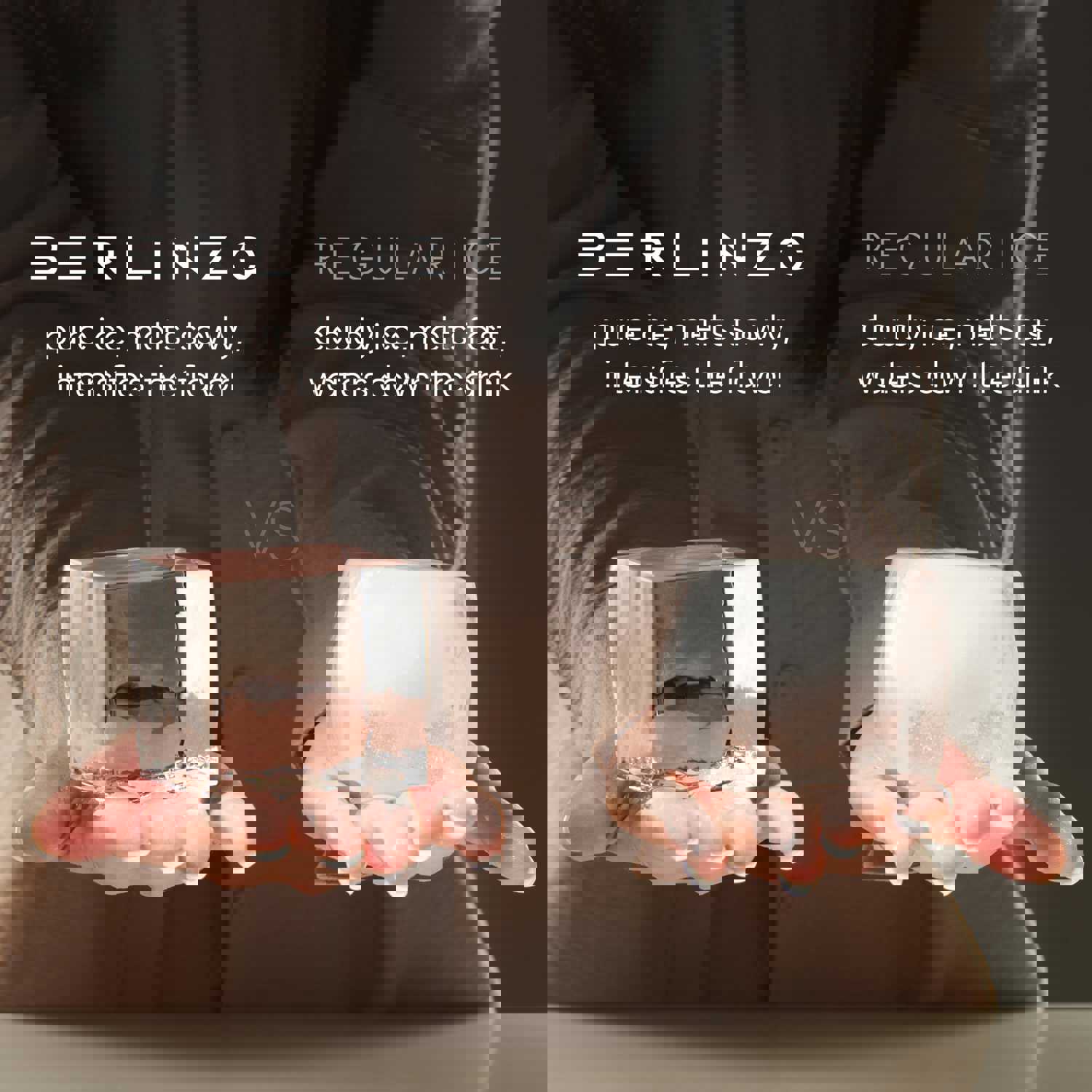 Berlinzo Premium Clear Ice Cube Maker [2024 Upgraded] - 2.1-inch Crystal Clear Ice Balls for Whiskey & Cocktails