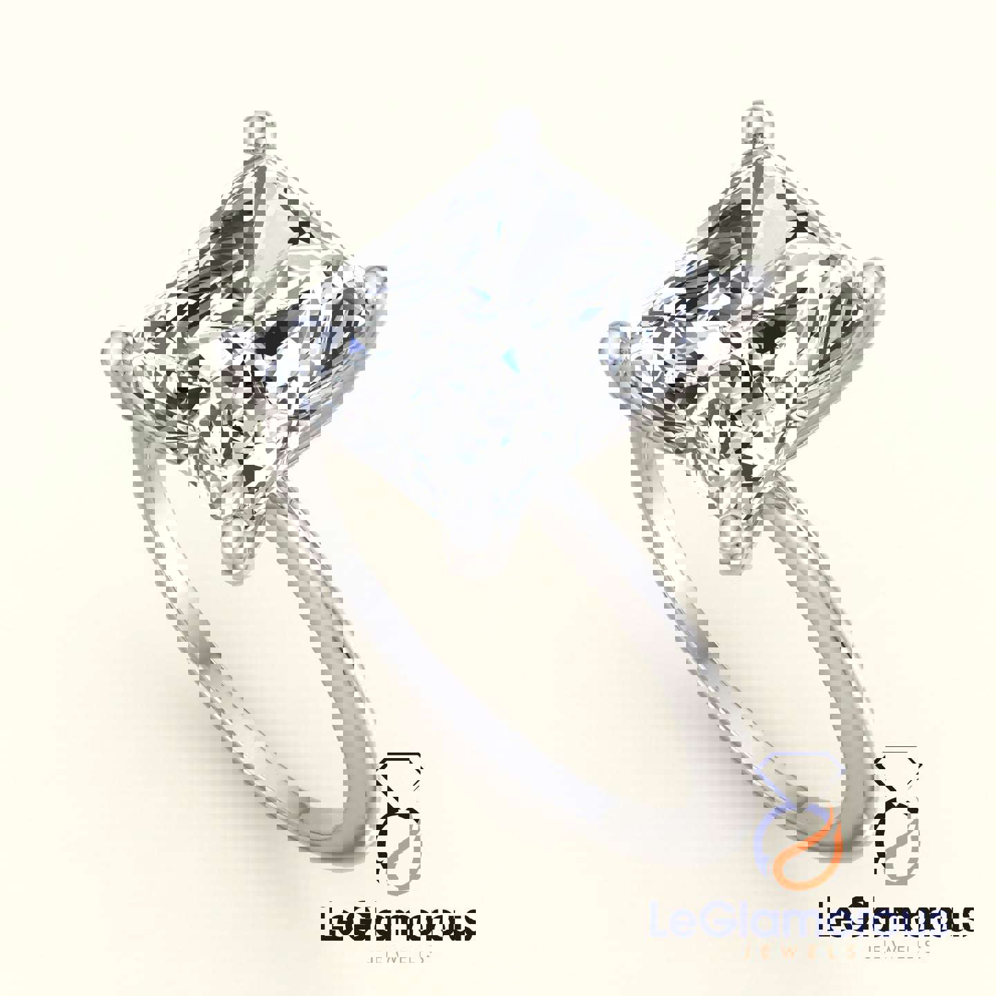 Radiant Solitaire Lab Grown Diamond Engagement Ring - 4.00 Carat IGI Certified