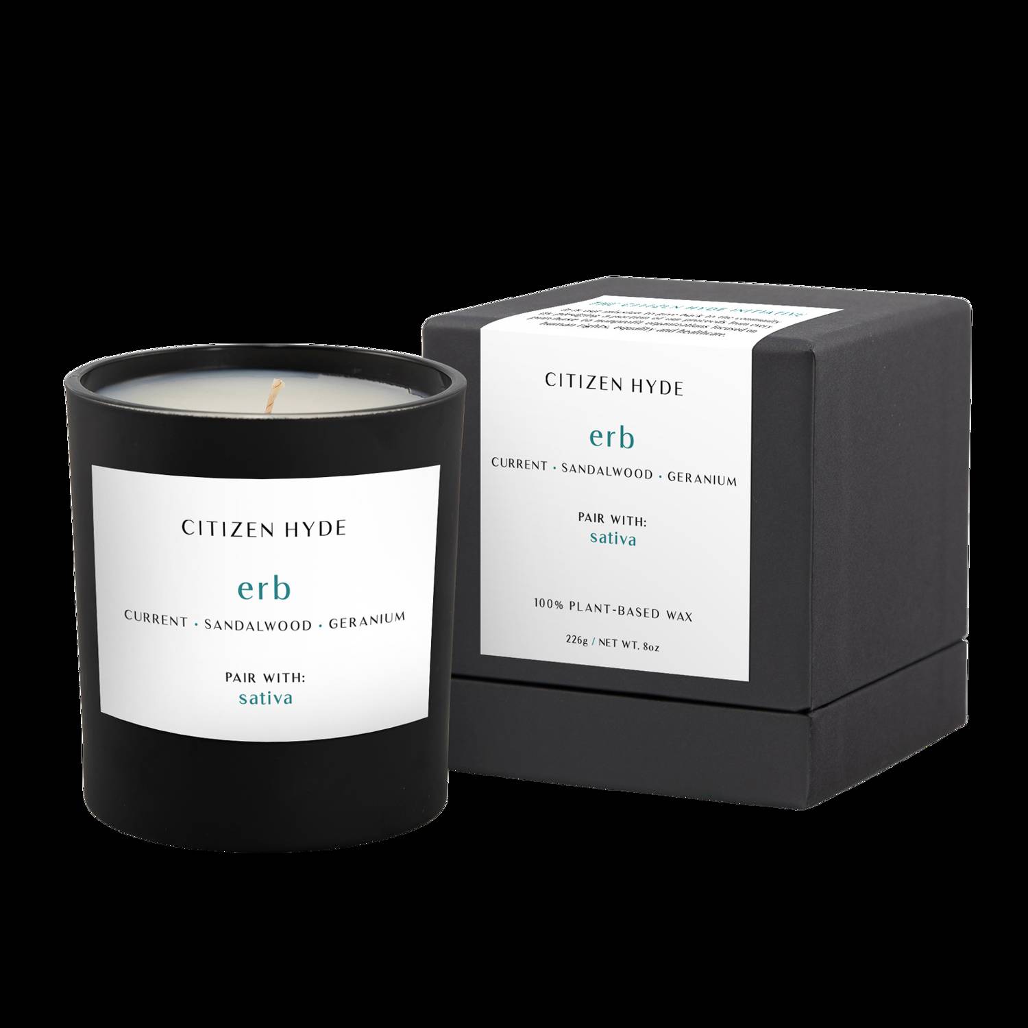 Erb Citizen Hyde Candle - Premium Scented Candle with Currant, Sandalwood & Geranium