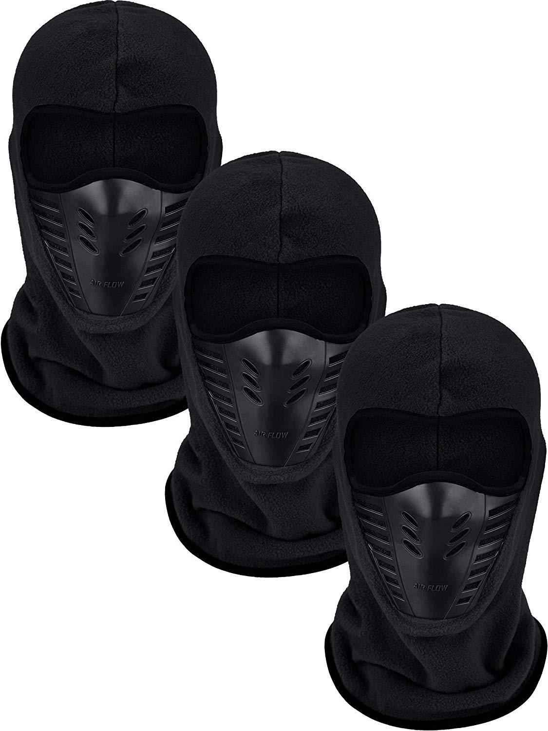 3 Pieces Balaclava Full Face Mask for Skiing, Hunting, and Outdoor Activities