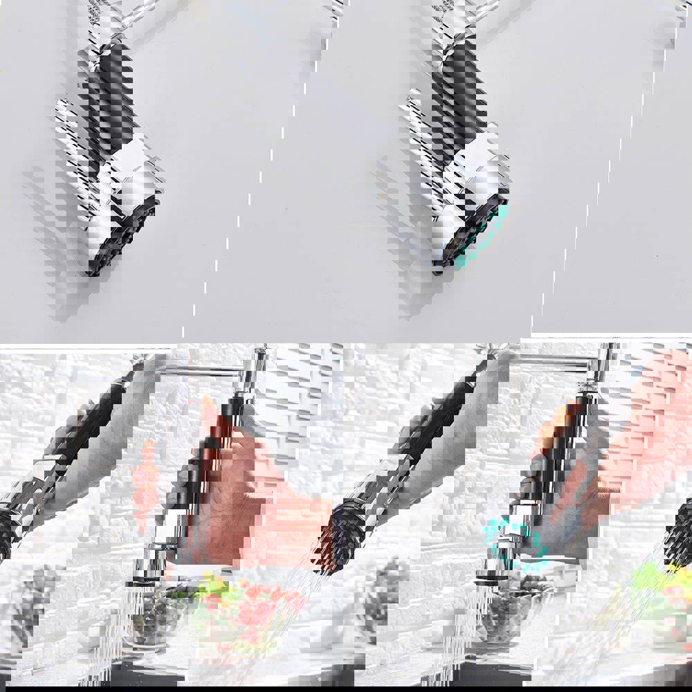 MIRODEMI® Wall Mounted Swivel Side Sprayer Dual Spout Kitchen Tap