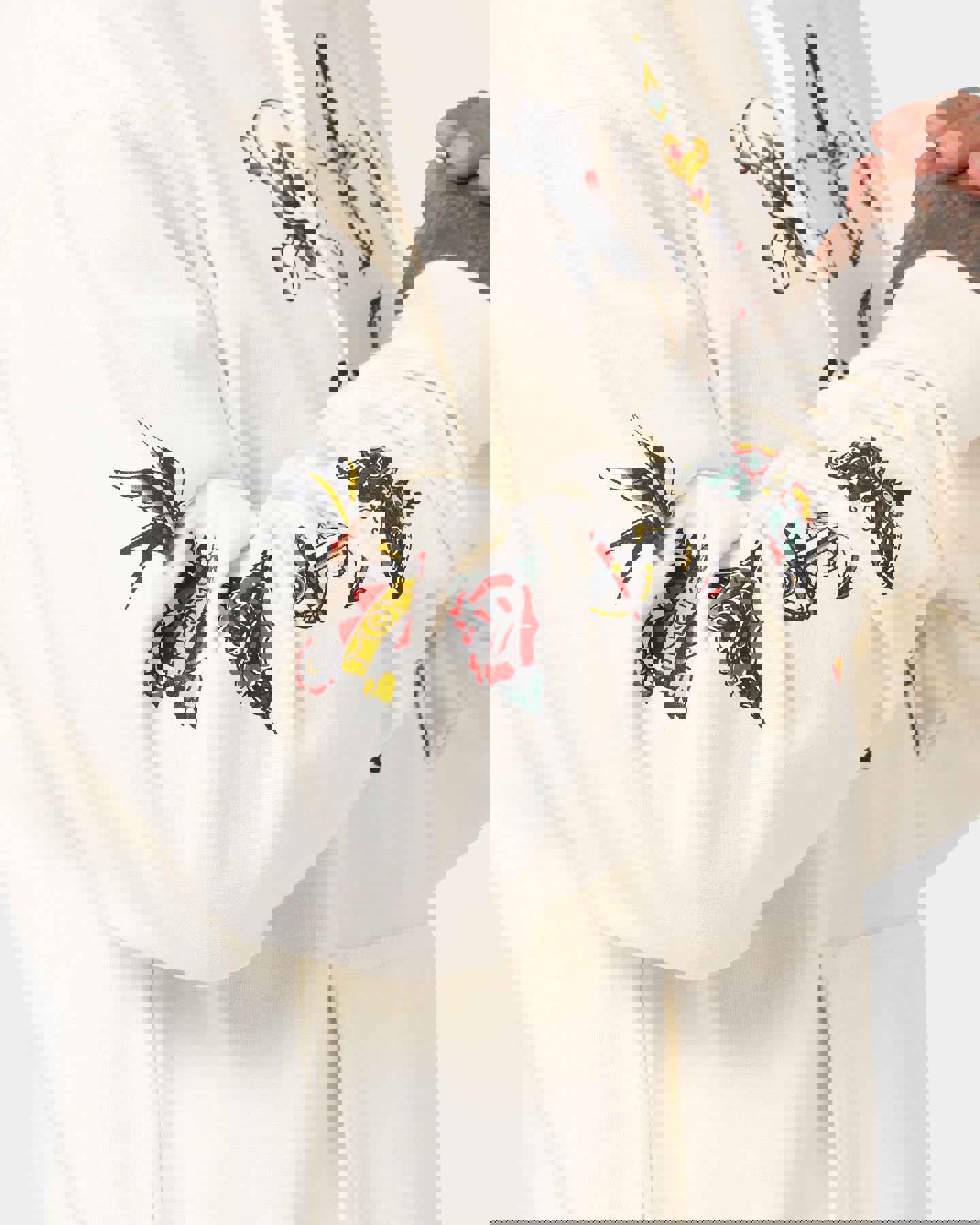 Rats Get Fat Tattoo Print Hoodie Bone