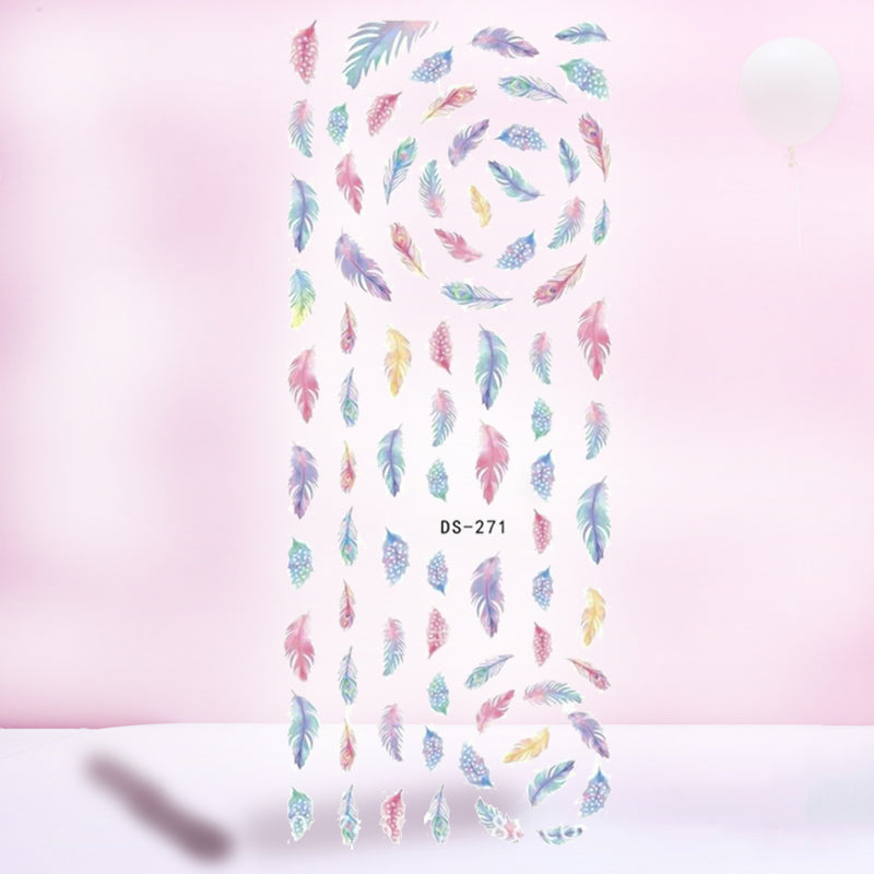 Flowers Butterflies Pattern Decals Water Transfer Nail Art Stickers