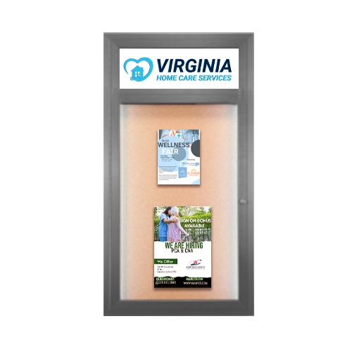 30 x 40 Outdoor Enclosed LED Lighted Poster Display SwingCase with Personalized Message Header