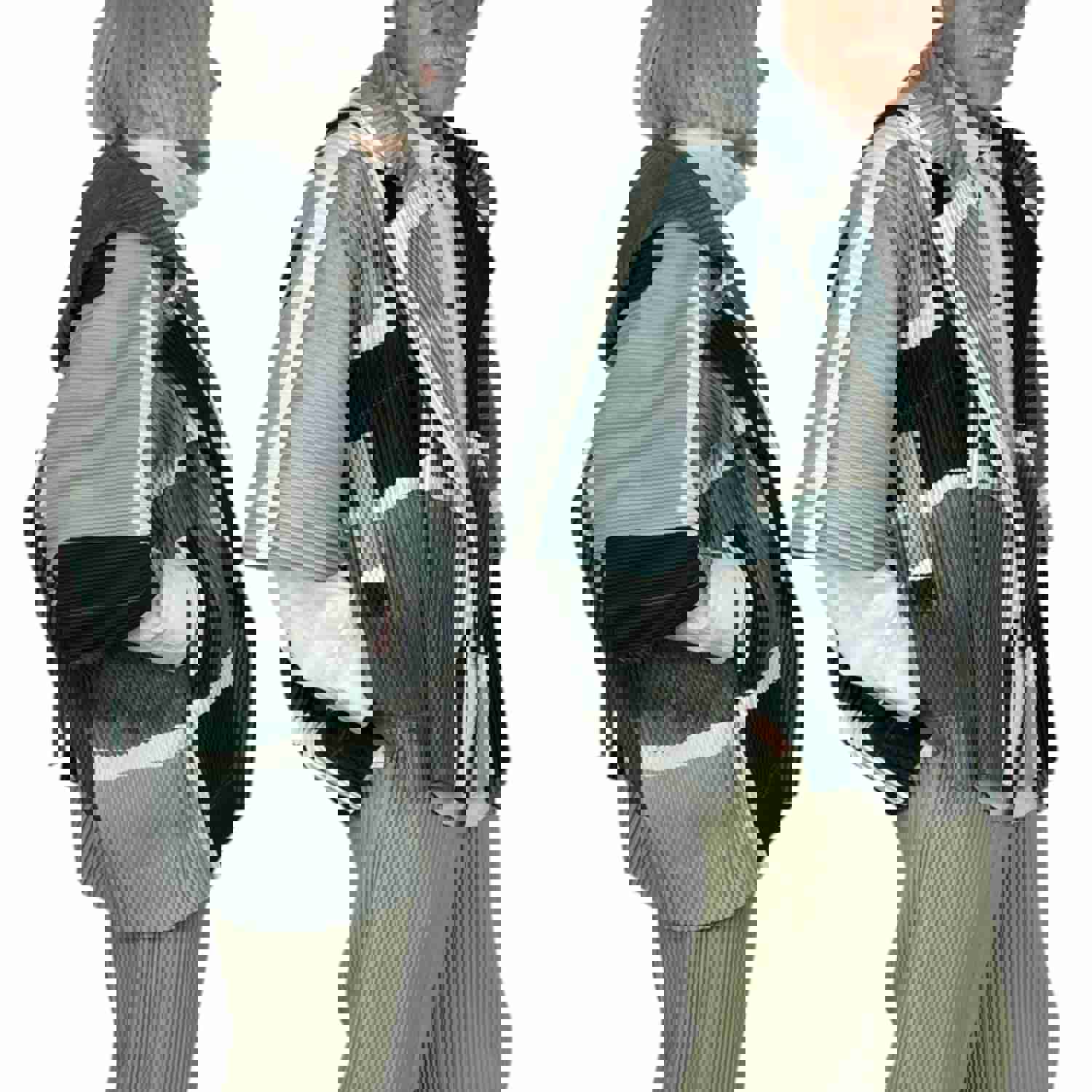LANDSCAPE PRINT HOODED JACKET - Unisex Oversized Draped Fit