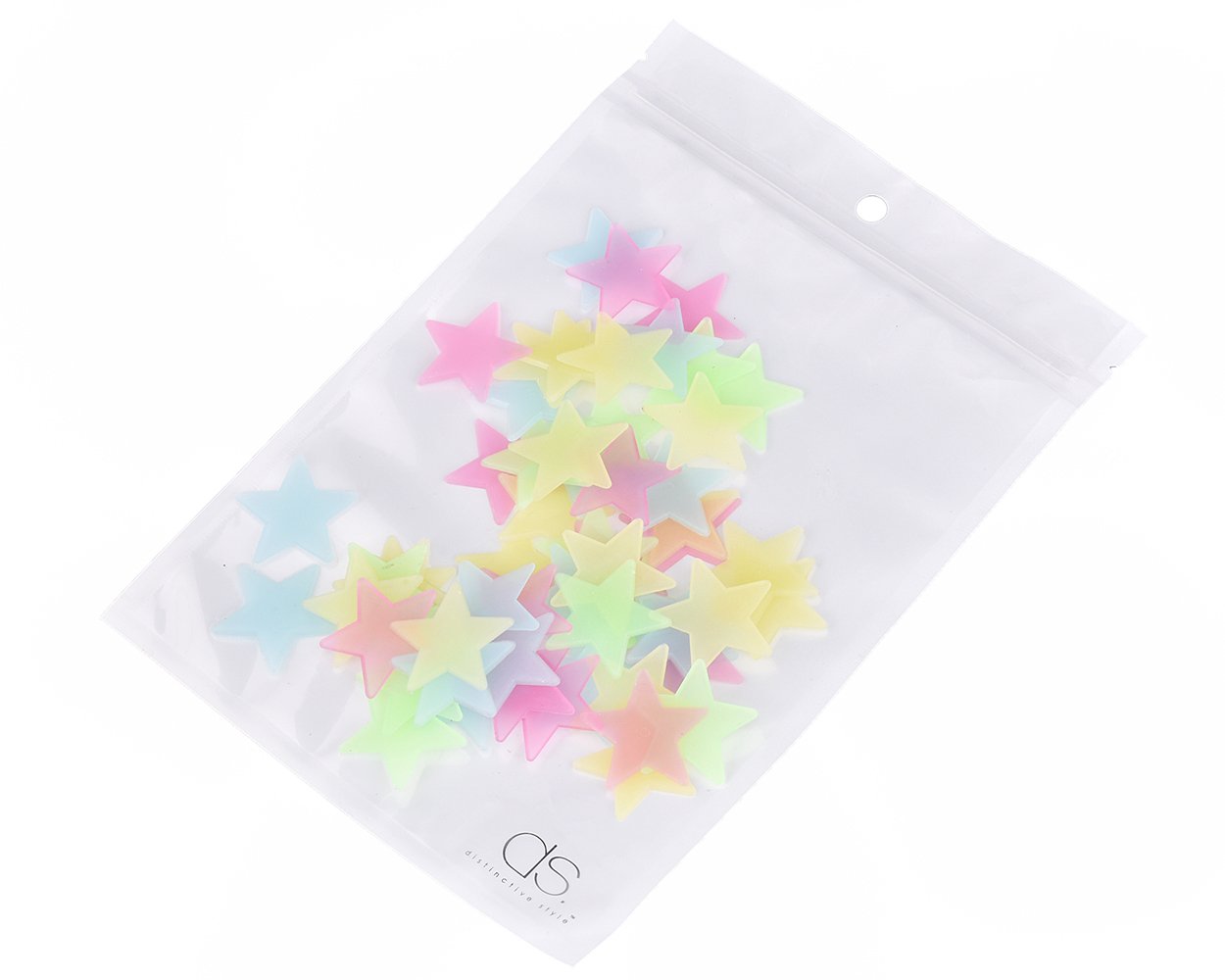 100 Pieces Luminous Star Shaped Wall Stickers for Bedroom Decoration