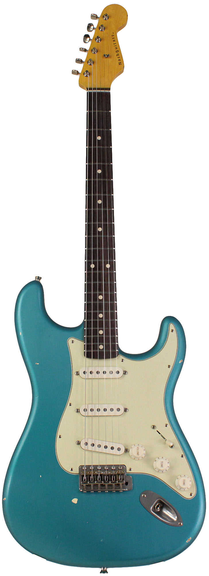 Nash S-63 Guitar, Ocean Turquoise Metallic, Light Aging