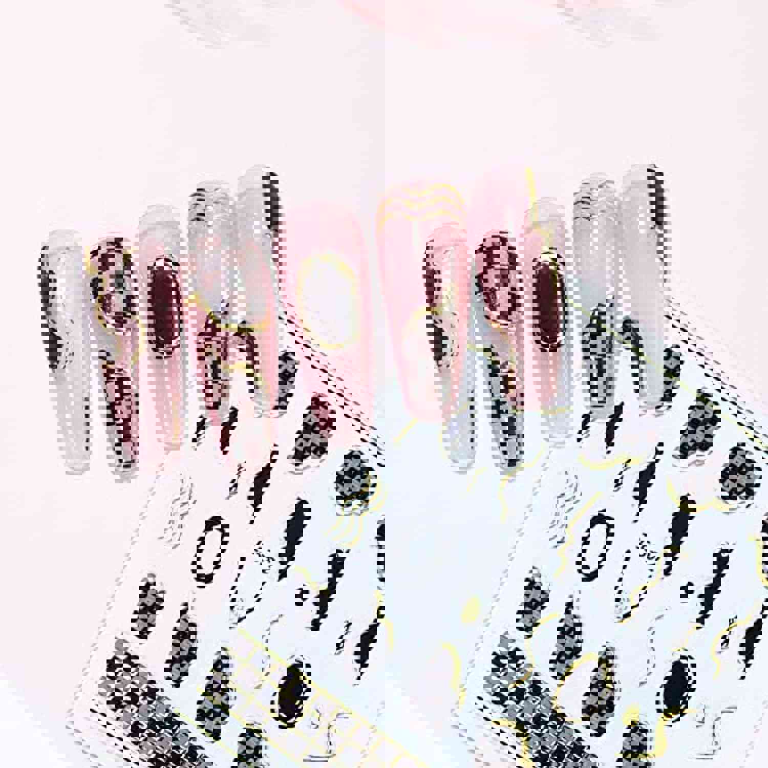 6 Sheets Gold Nail Art Stickers - 3D Metallic Self-Adhesive Nail Decals for French Manicure