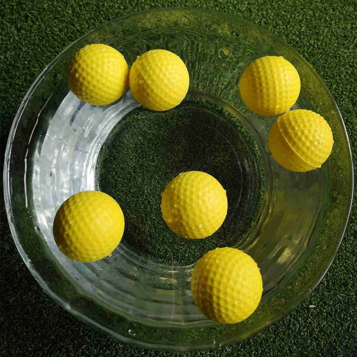 A99 Golf Elastic Practice PU Balls - 105pcs Yellow Training Balls for Driving Range, Swing Practice, Indoor & Outdoor Use