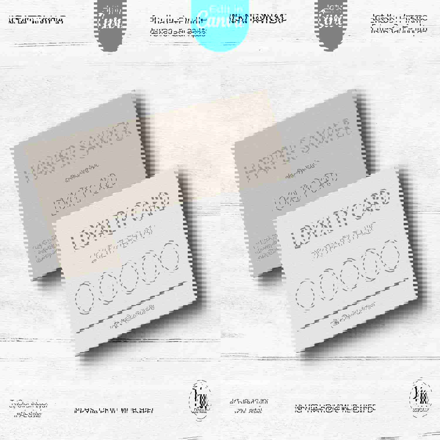 Simply Modern Editable Loyalty Card Template for Health & Beauty Businesses