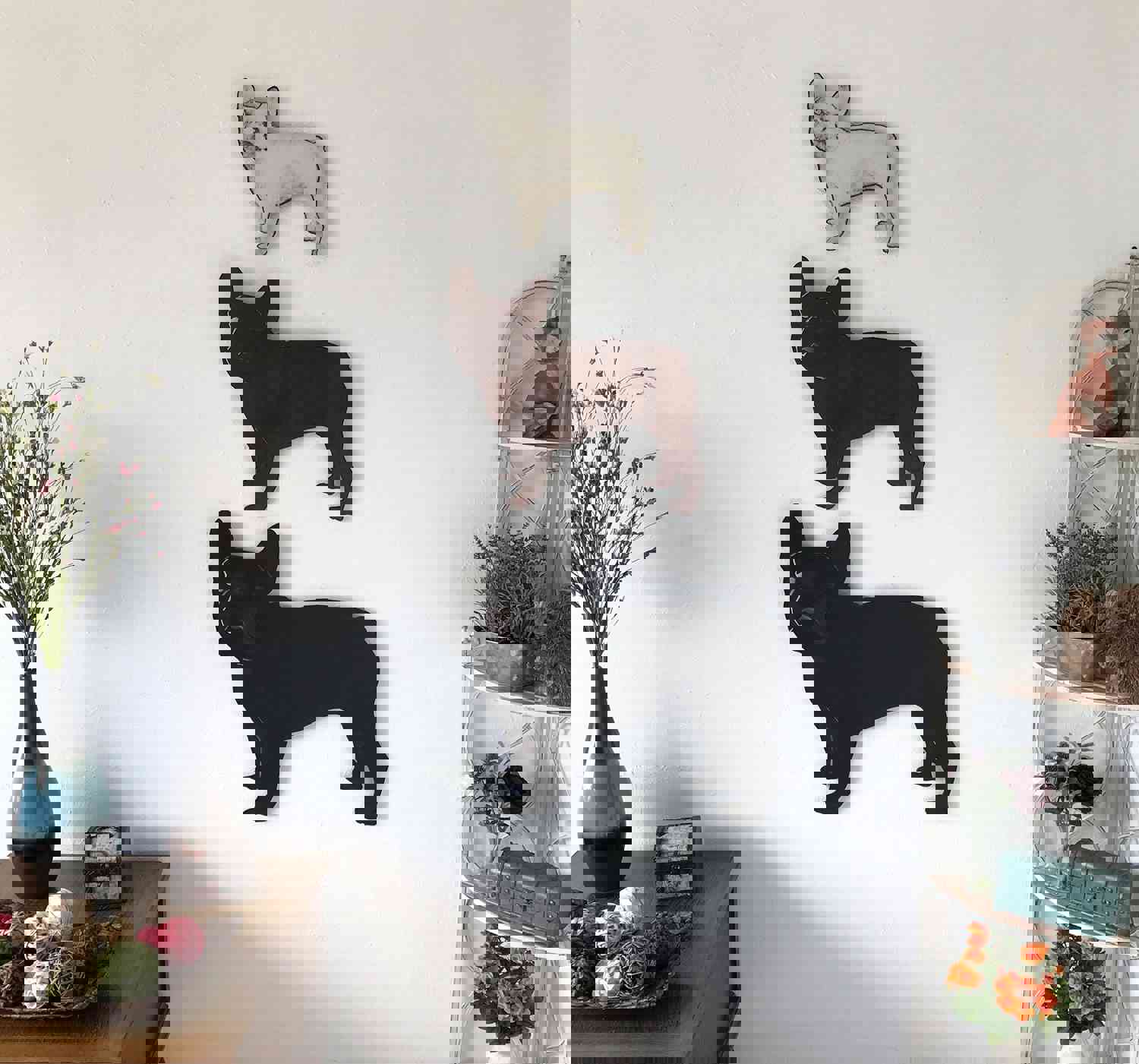 French Bulldog Metal Wall Art - Handmade Home Decor in USA - Free Shipping