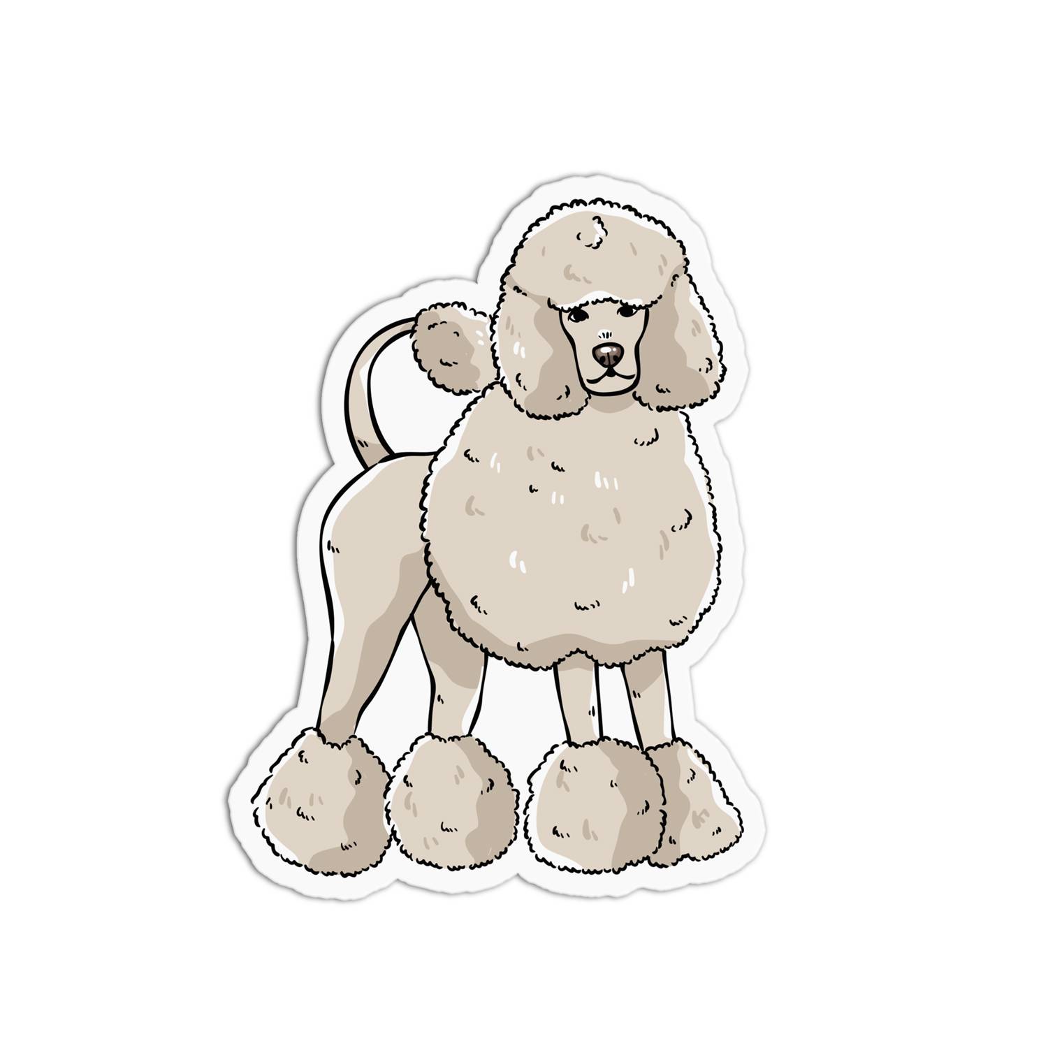 Poodle Dog Sticker - Waterproof & Dishwasher Safe
