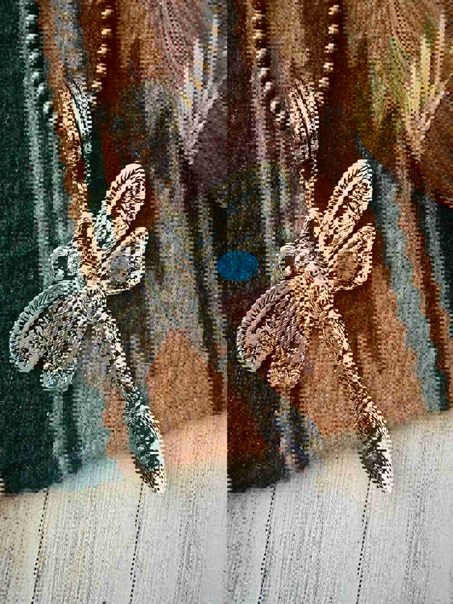 Navajo Sterling Silver & Turquoise Dragonfly Pendant by Richard Singer