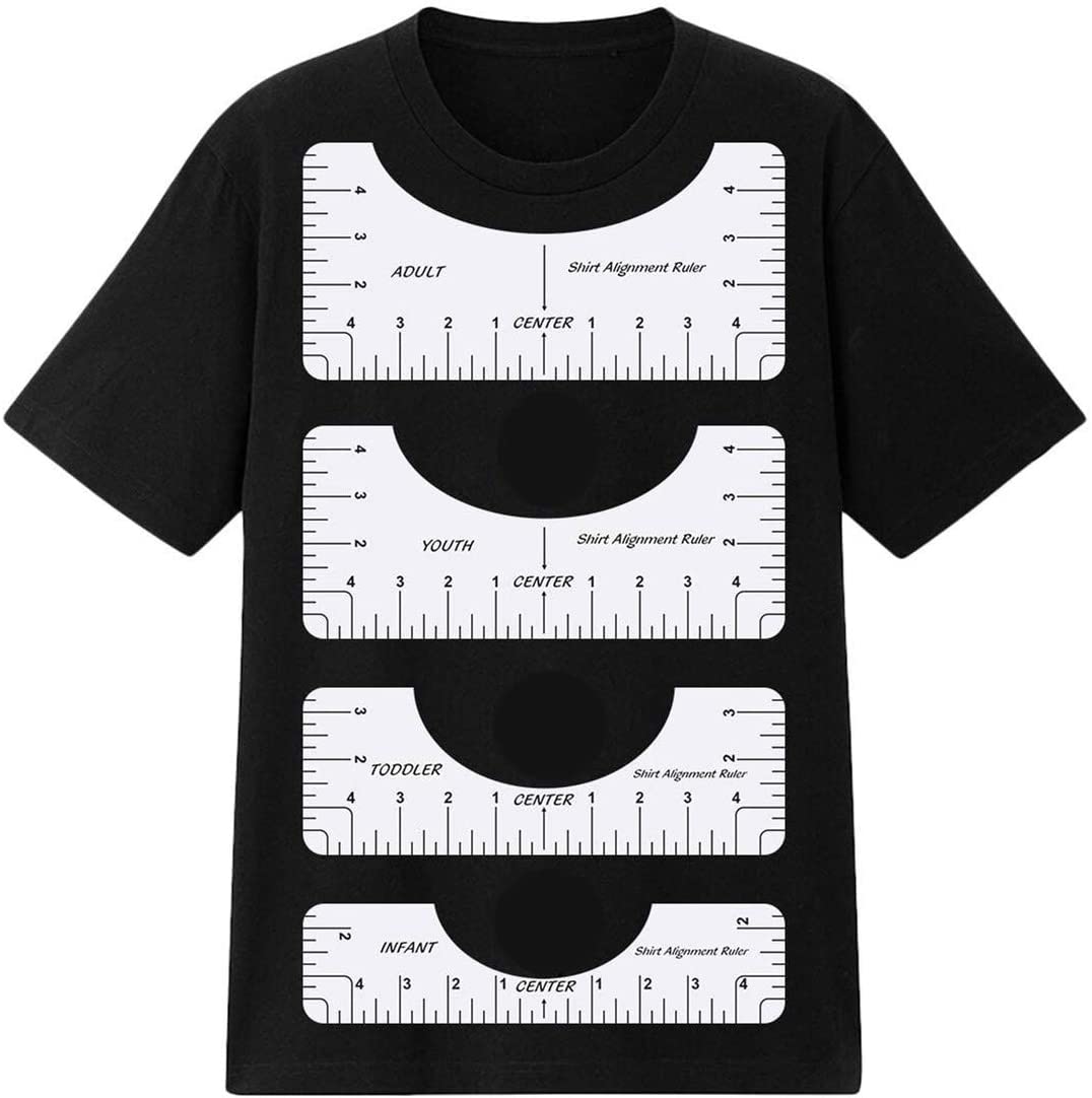 4 Pack T-Shirt Alignment Ruler for Sublimation and Heat Press