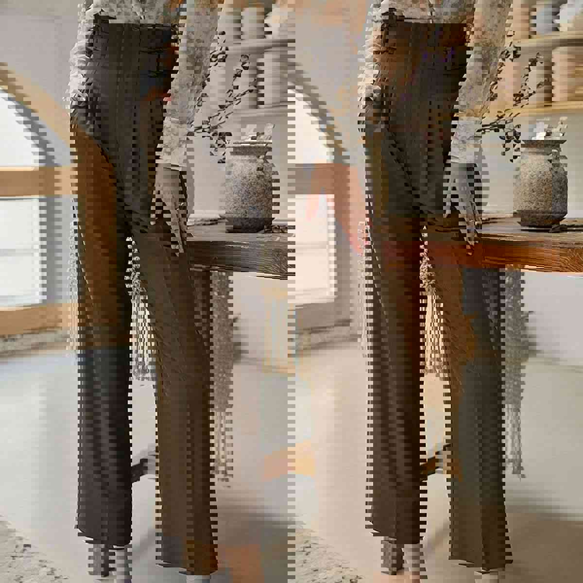 Lady Fashion Casual Straight Long Trousers