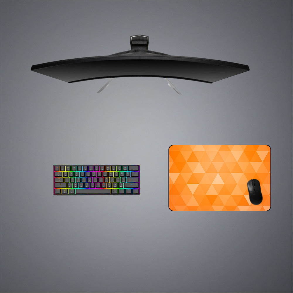 Orange Triangles Design Gaming Mouse Pad for Computer Desk (M-XXL Size)