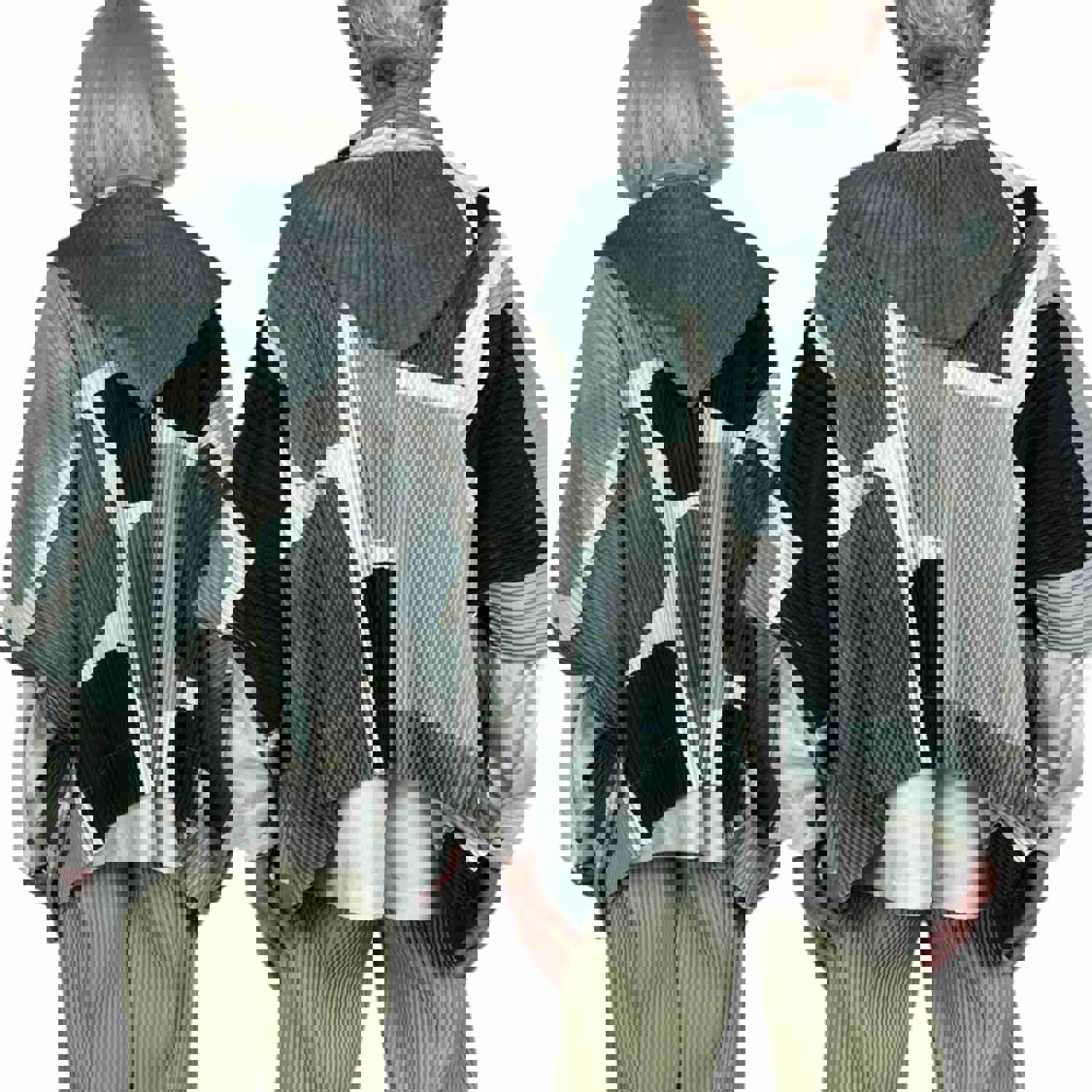LANDSCAPE PRINT HOODED JACKET - Unisex Oversized Draped Fit