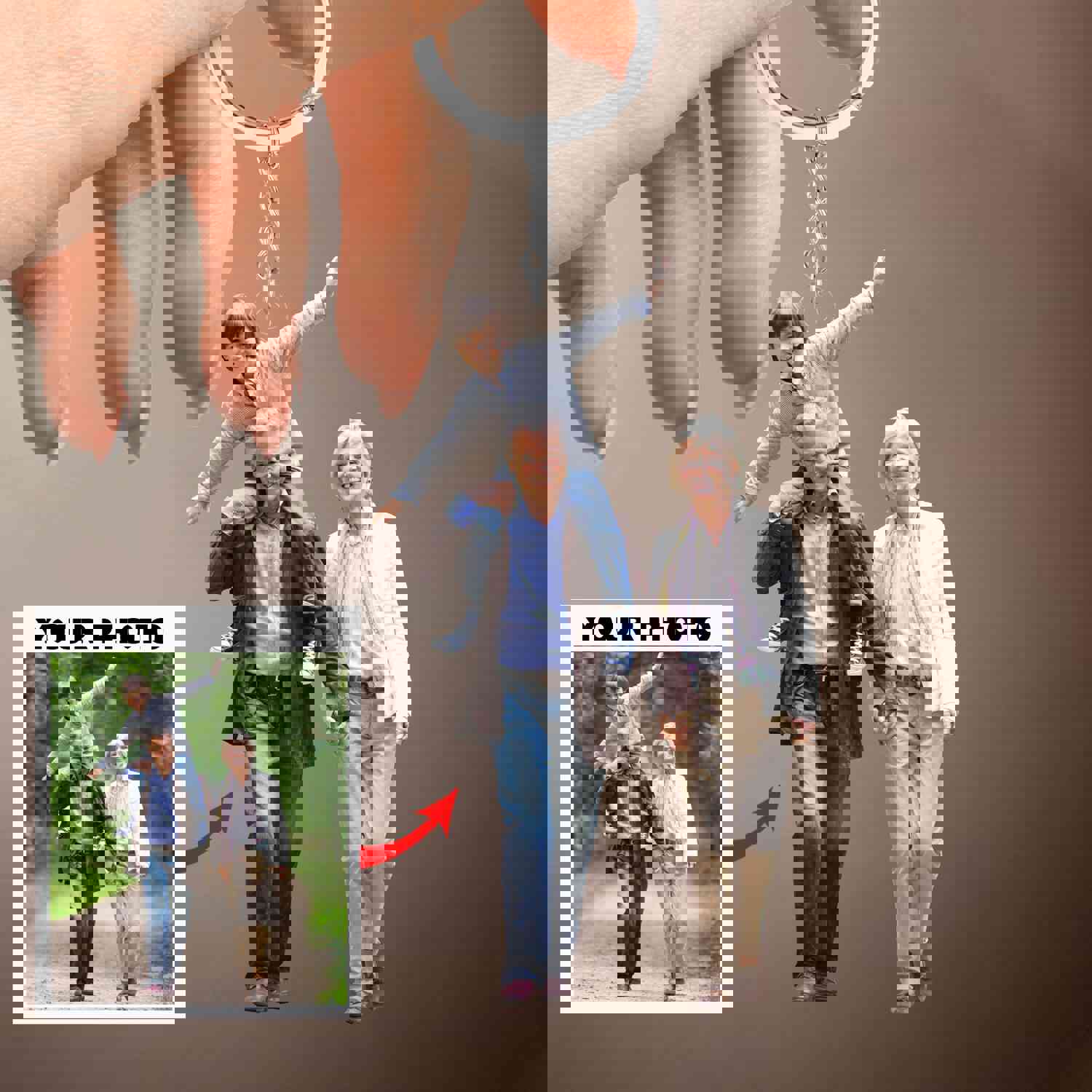 Personalized Custom Photo Keychain - Unique Gift for Loved Ones