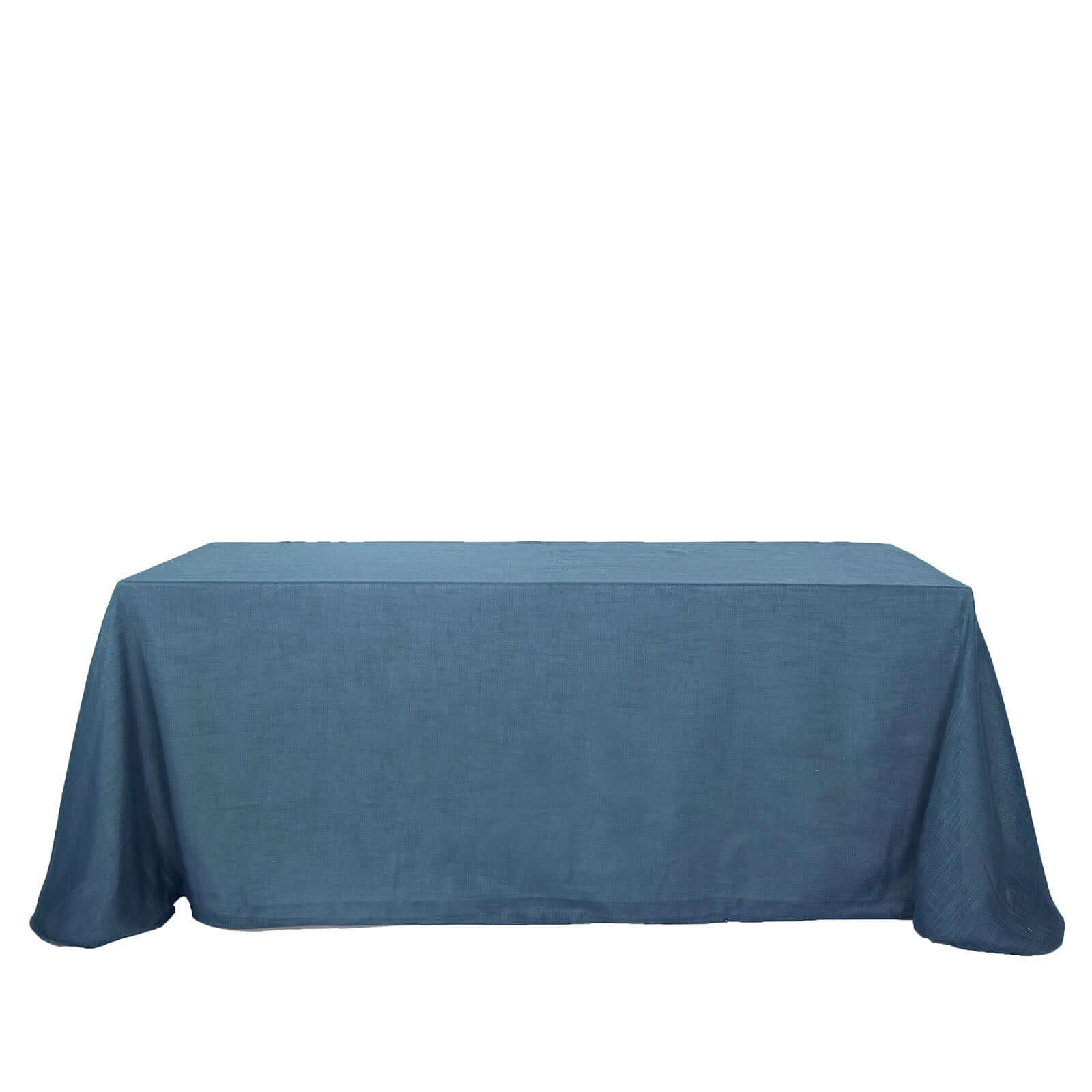 Blue Seamless Rectangular Tablecloth - Linen Look, Wrinkle Resistant (90x132)