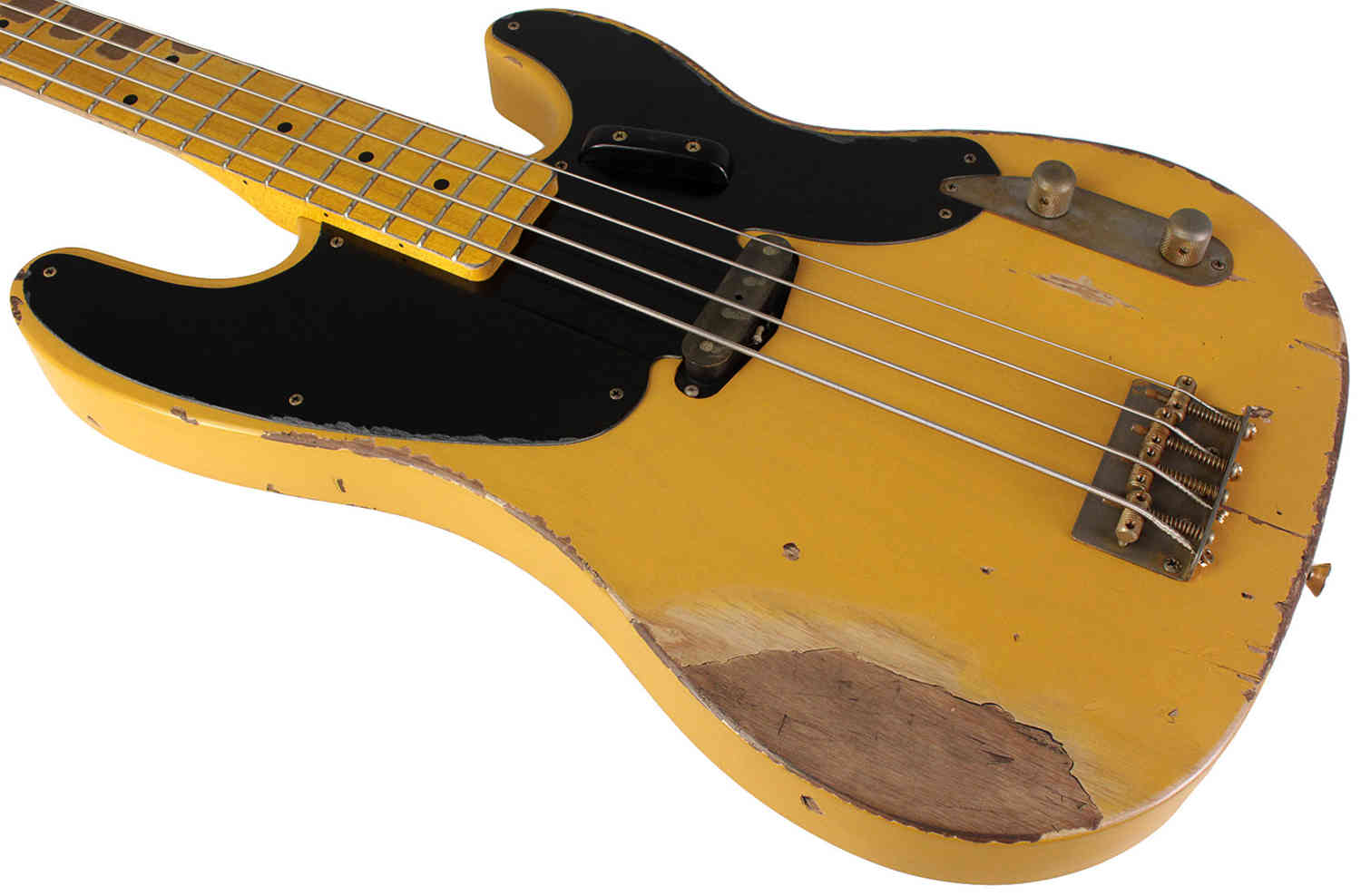 Nash PB-52 Bass Guitar, Butterscotch Blonde, Heavy Aging