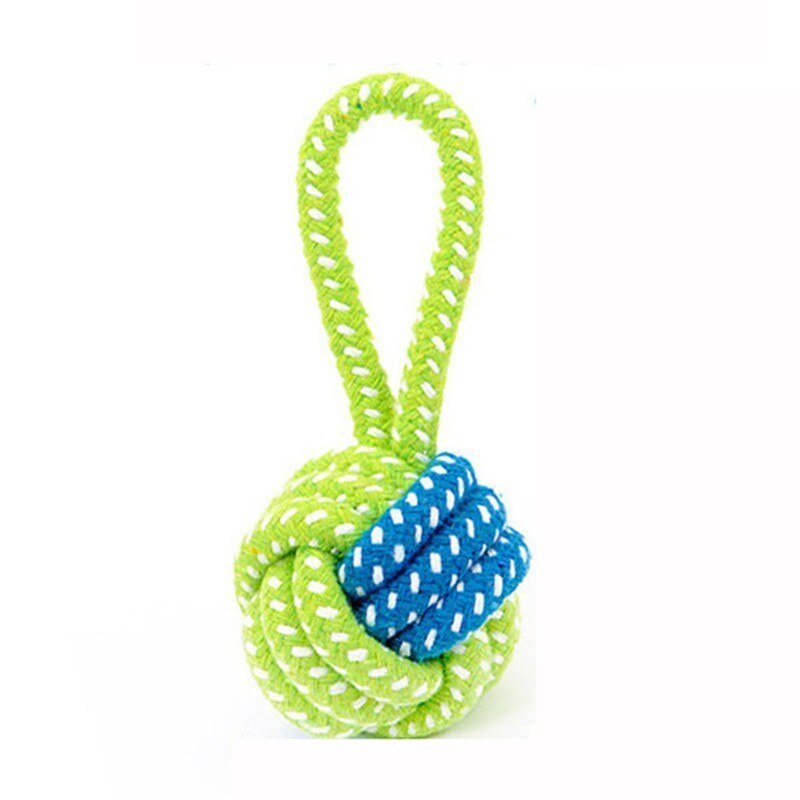 1PC Eco-Friendly Dog Chew Toy - Green Rope Ball for Teeth Cleaning & Training