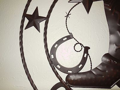 24 Welcome Cowboy Boot Stars Metal Wall Art - Western Home Decor