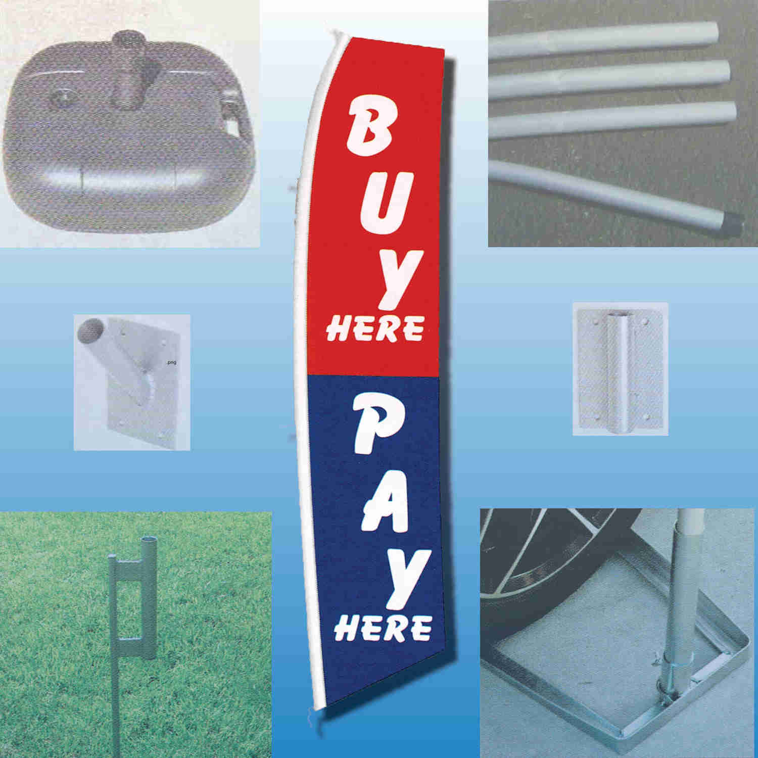 Swooper Flag Kit - 15ft Tall with Multiple Base Options