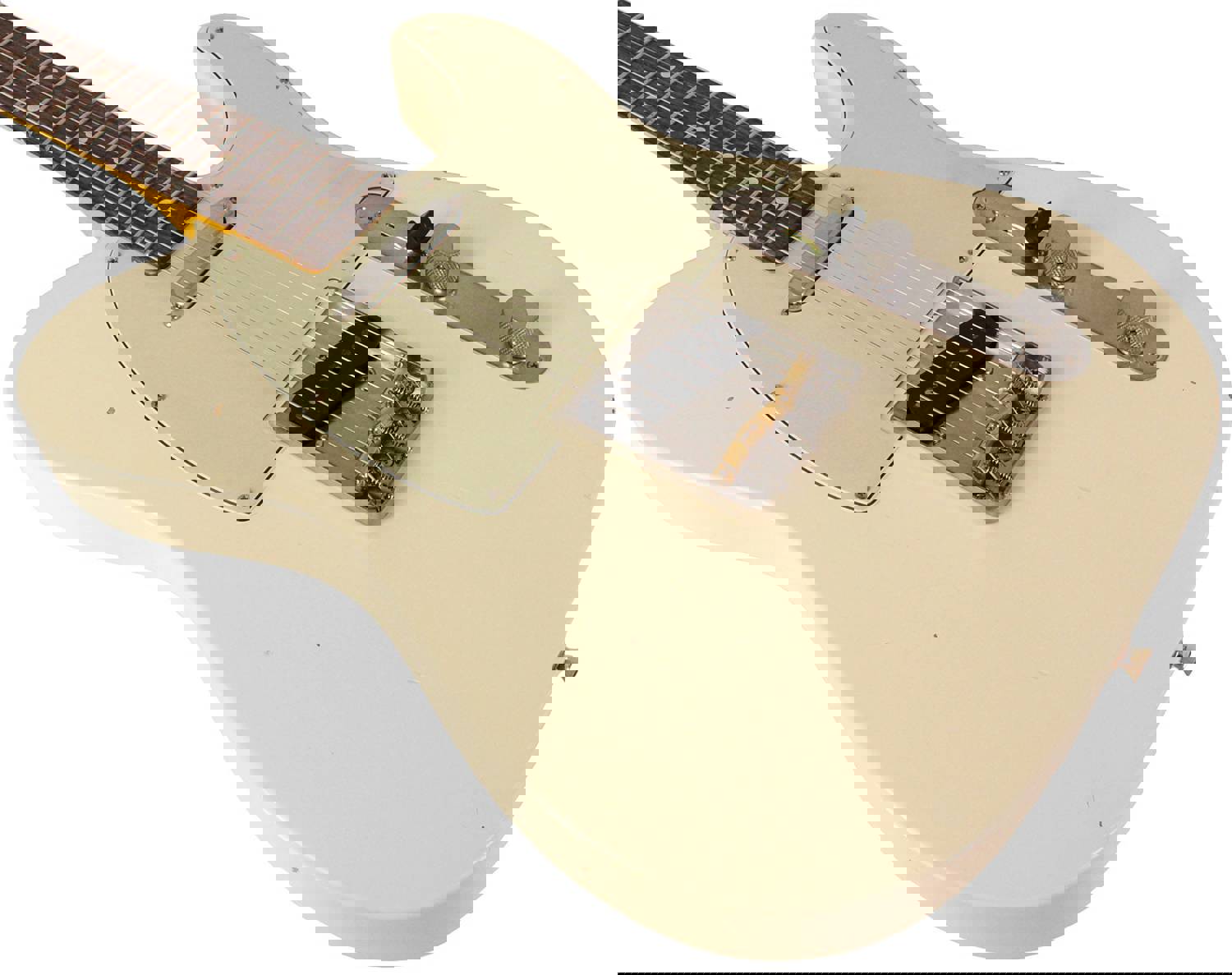 Nash T-63 Guitar, Olympic White, Light Aging - Vintage Tele Model with Lollar Pickups