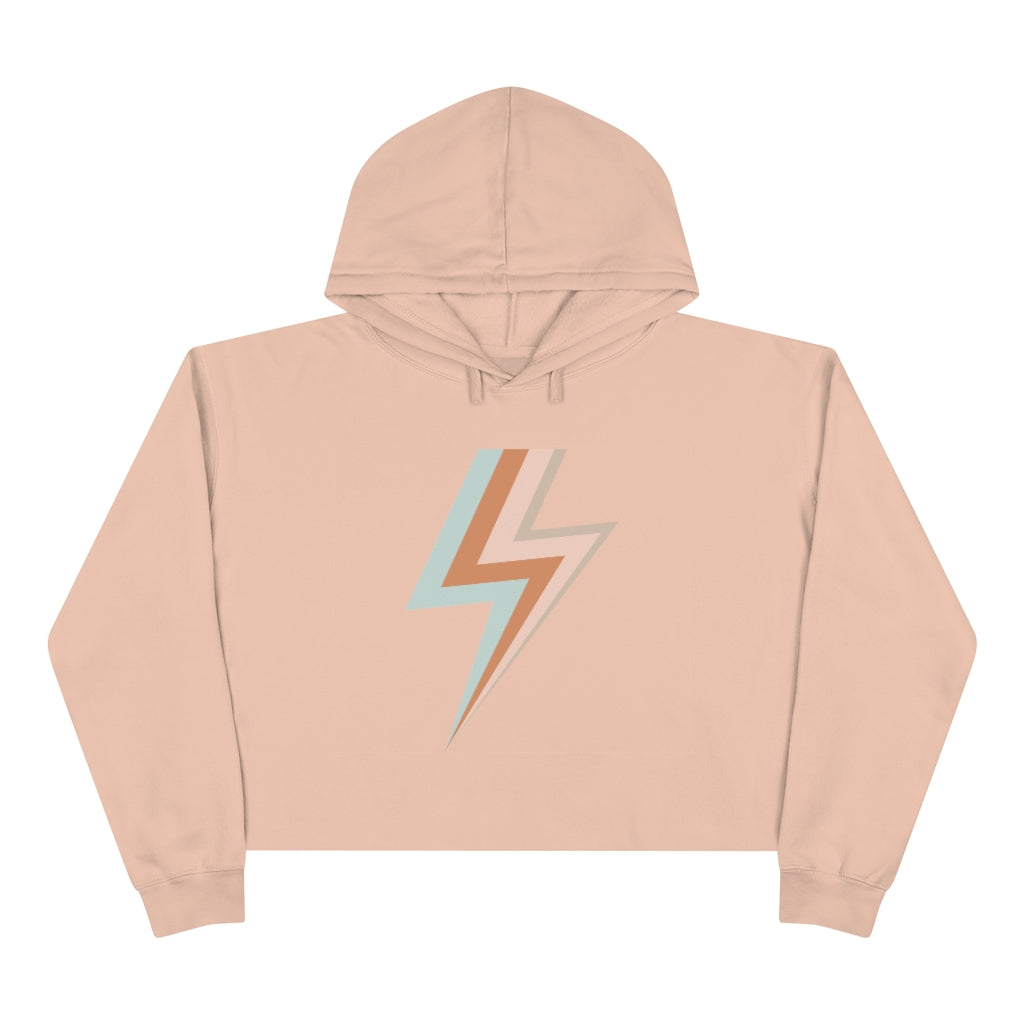 Striped Bolt Cropped Hoodie