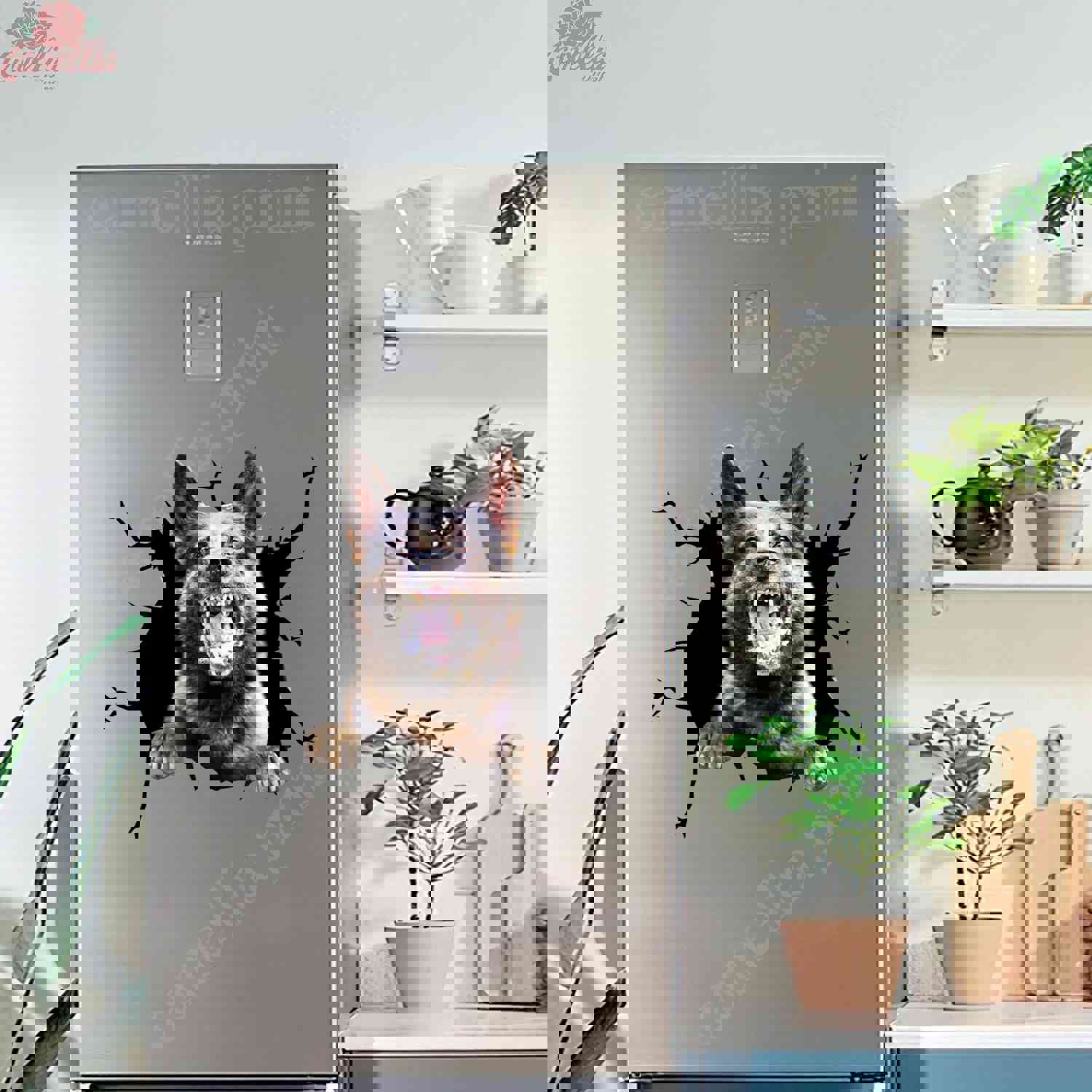 Angry German Shepherd Stickers - Crack Sticker Kawaii Corny Jokes Custom Wall Decal Birthday Gift Ideas