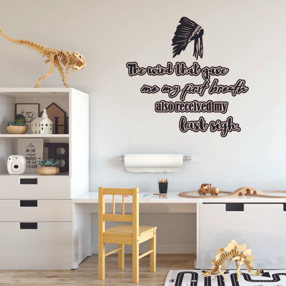 Indian Native American Wall Decal - My Last Sigh Quote Sticker