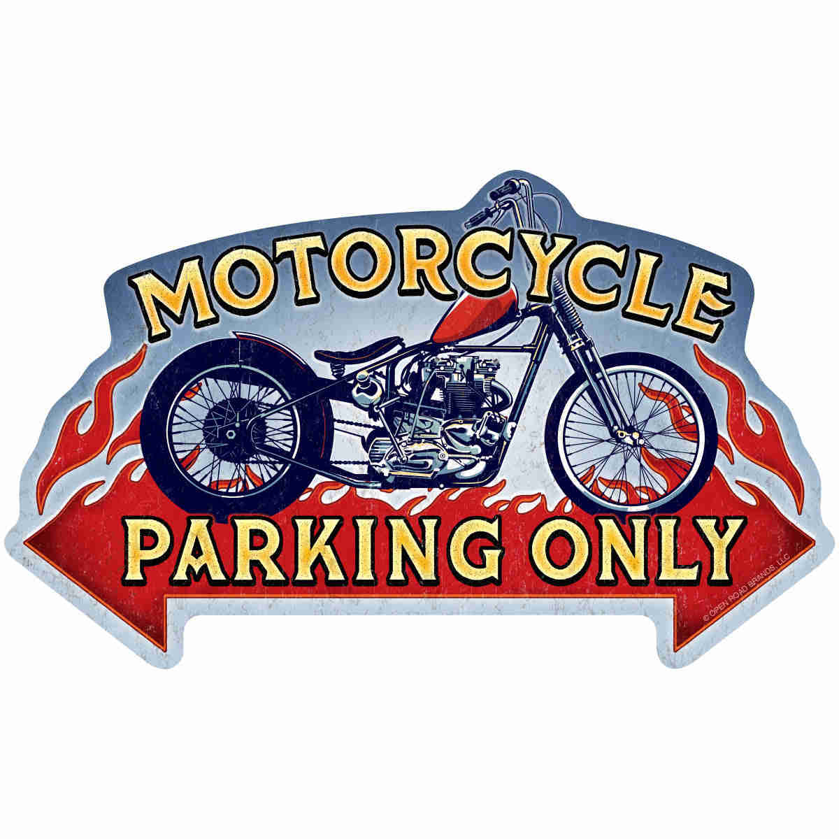 Motorcycle Parking Only Wall Decal - Premium Removable Sticker for Garage and Man Cave