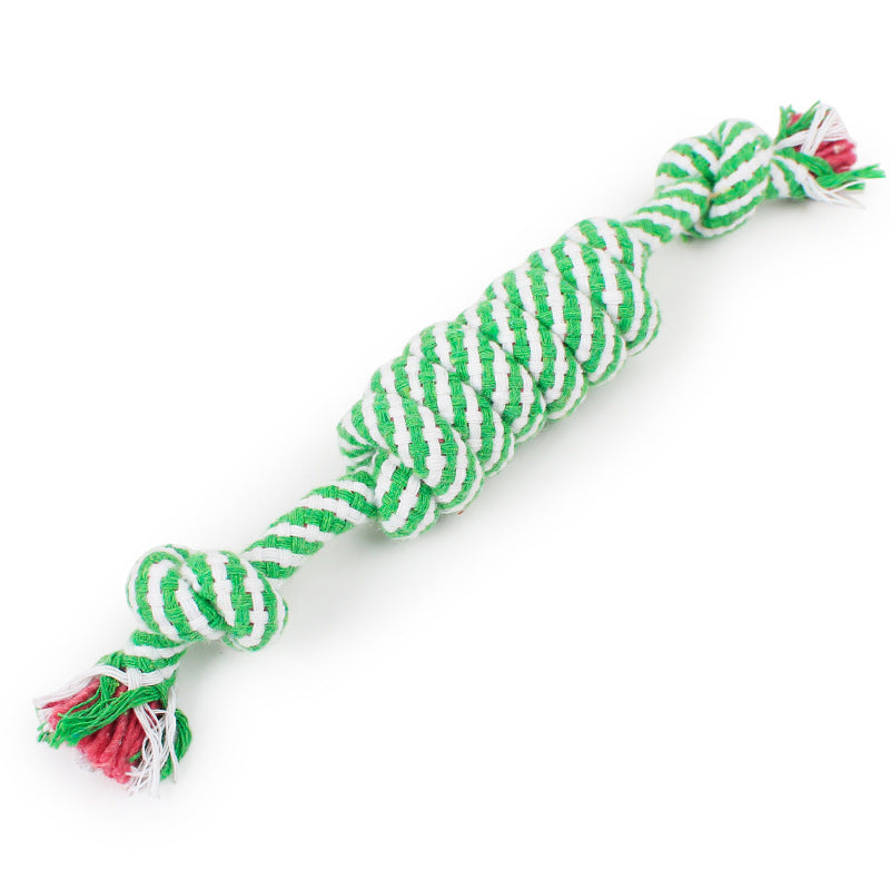 1PC Eco-Friendly Dog Chew Toy - Green Rope Ball for Teeth Cleaning & Training