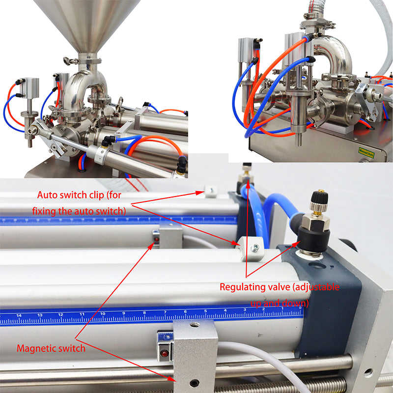 110V 50-500ml Dual-nozzle Paste & Liquid Filling Machine with Food Grade Steel