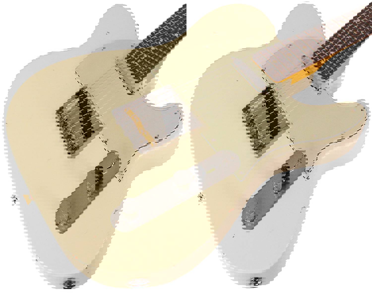 Nash T-63 Guitar, Olympic White, Light Aging - Vintage Tele Model with Lollar Pickups