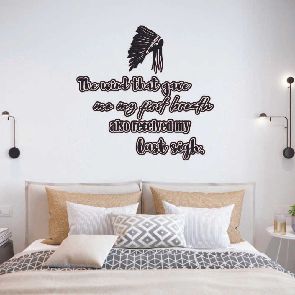 Indian Native American Wall Decal - My Last Sigh Quote Sticker